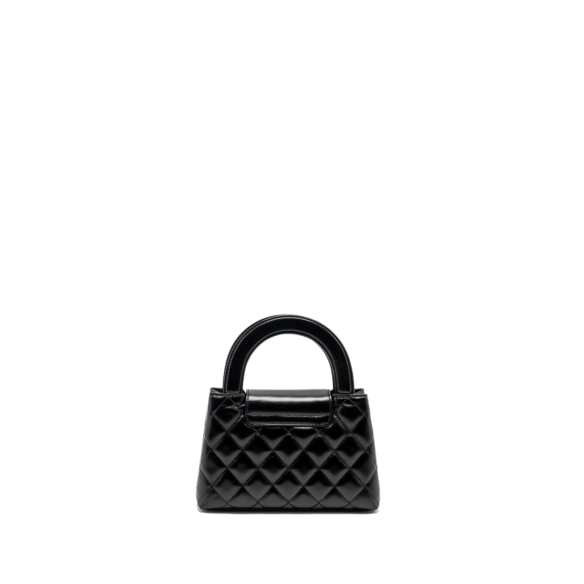 CHANEL MINI KELLY SHOPPING TOTE BAG CALFSKIN BLACK GHW (MICROCHIP)