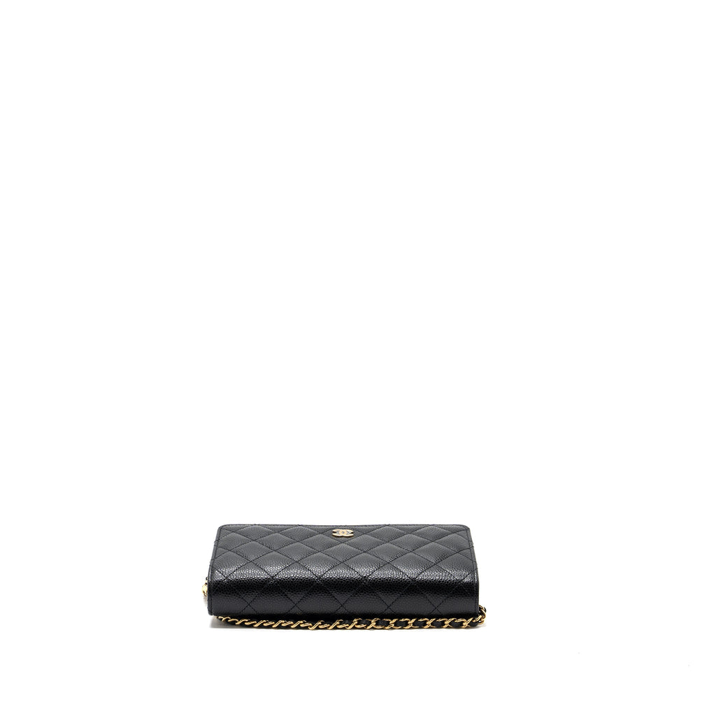 CHANEL CLASSIC WALLET ON CHAIN CAVIAR BLACK GHW (MICROCHIP)