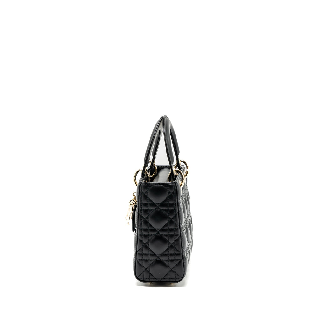 DIOR SMALL LADY DIOR LAMBSKIN BLACK LGHW