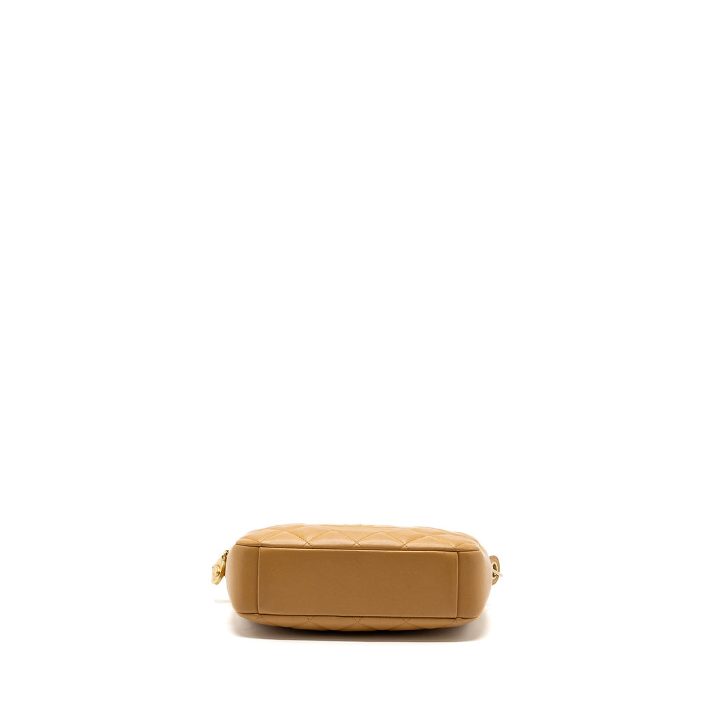 CHANEL SMALL CAMERA BAG LAMBSKIN BEIGE GHW