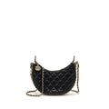 CHANEL SMALL HALF MOON HOBO BAG LAMBSKIN BLACK LGHW (MICROCHIP)