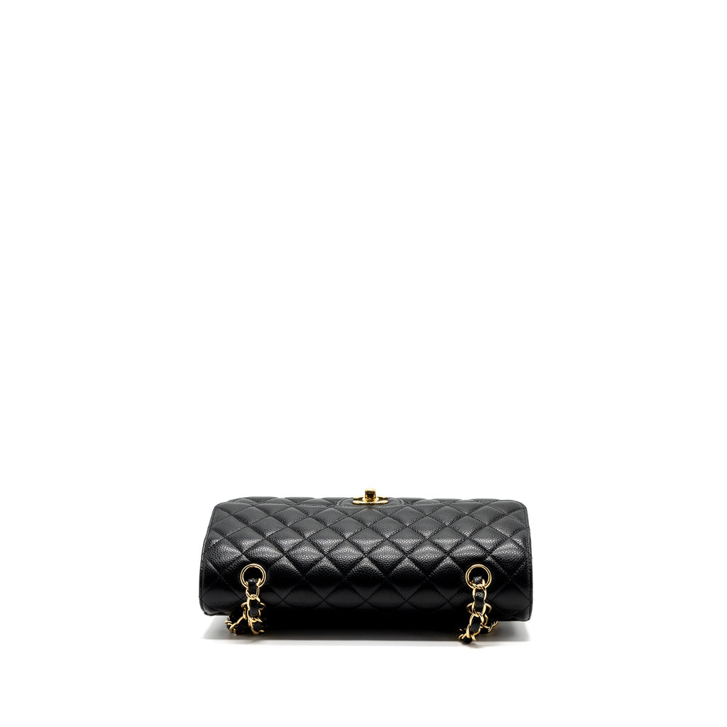 CHANEL MEDIUM CLASSIC DOUBLE FLAP BAG CAVIAR BLACK GHW (MICROCHIP )