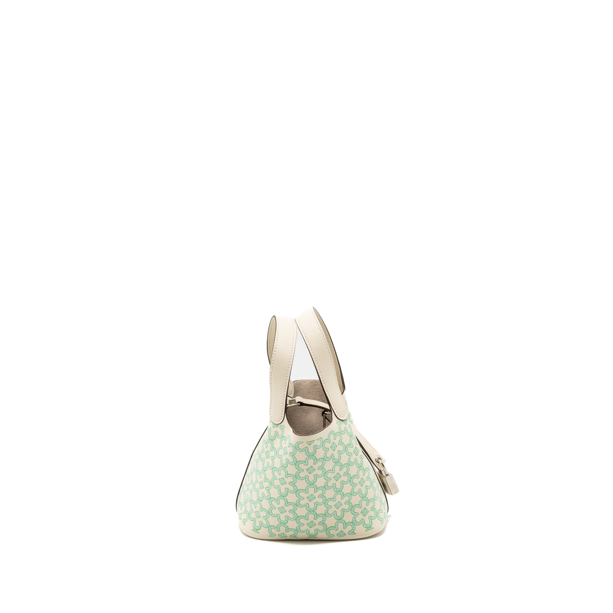 HERMES MICRO LUCKY DAISY PICOTIN LOCK BAG SWIFT NATA/GREEN/WHITE SHW