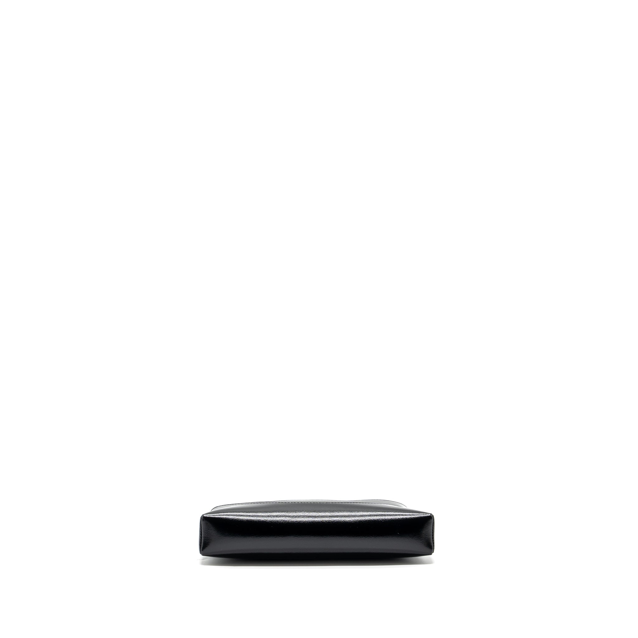 CHANEL 24C MINI 31 CLUTCH WITH CHAIN SHINY CALFSKIN BLACK LGHW (MICROCHIP)