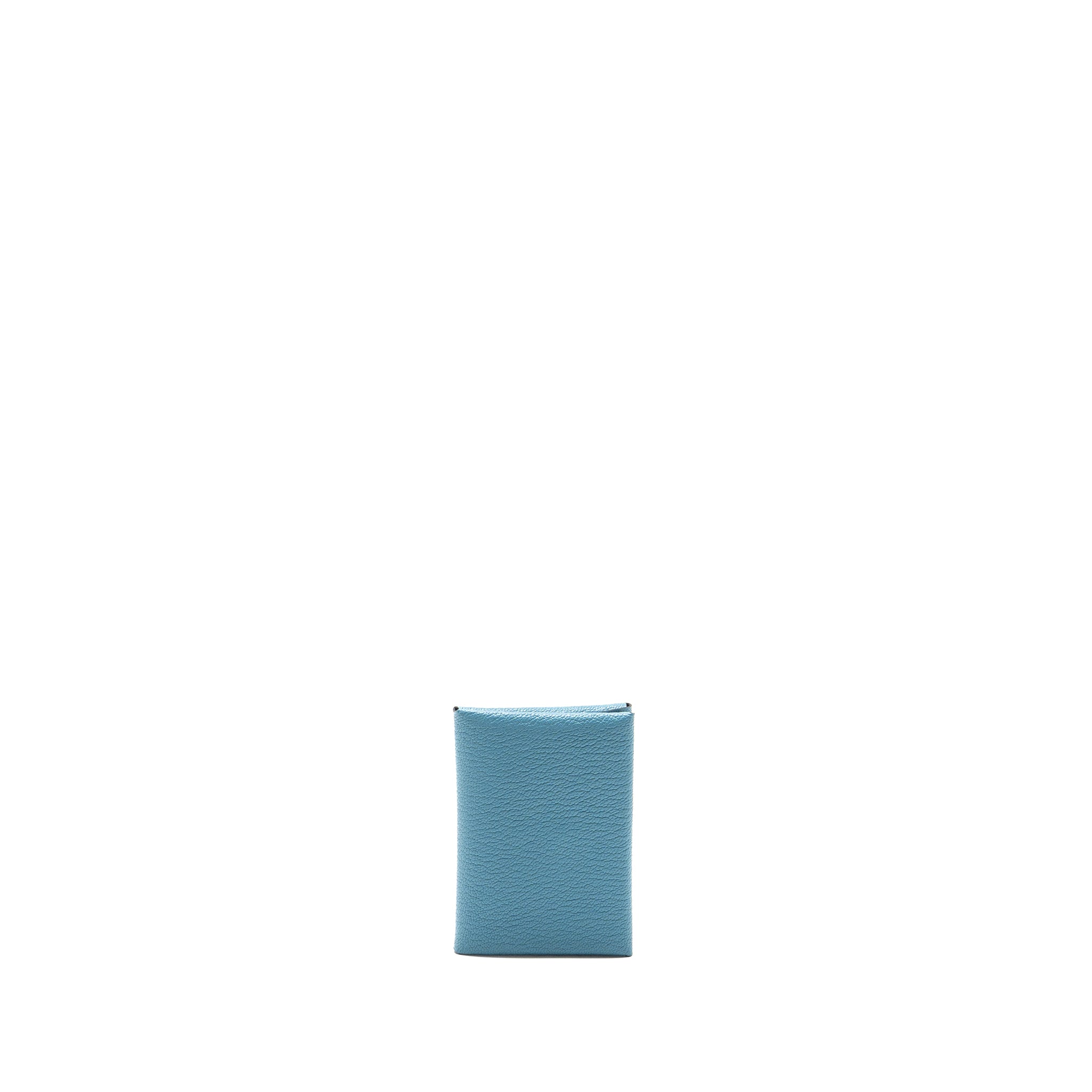 HERMES CALVI DUO COMPACT CARD HOLDER MYSORE GOATSKIN BLUE SHW