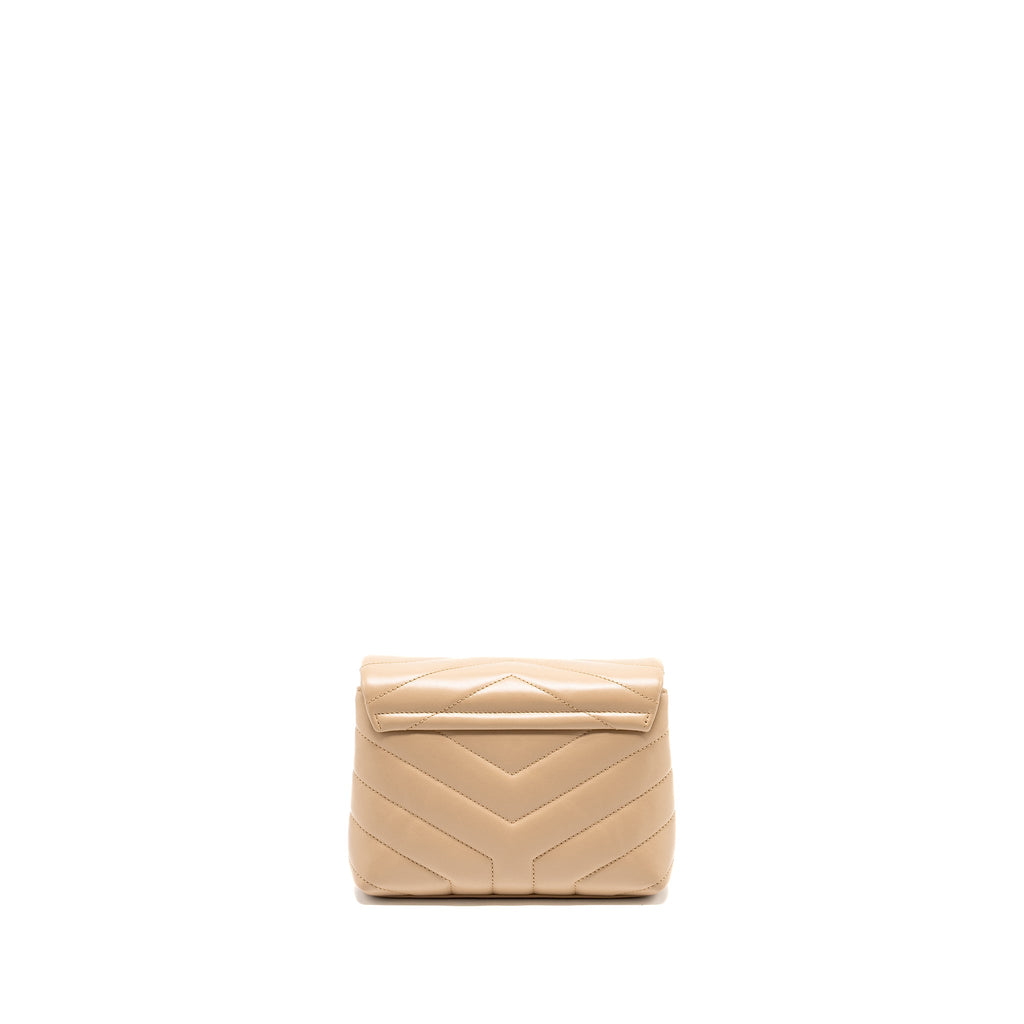SAINT LAURENT/ YSL LOULOU TOY STRAP BAG CALFSKIN BEIGE GHW