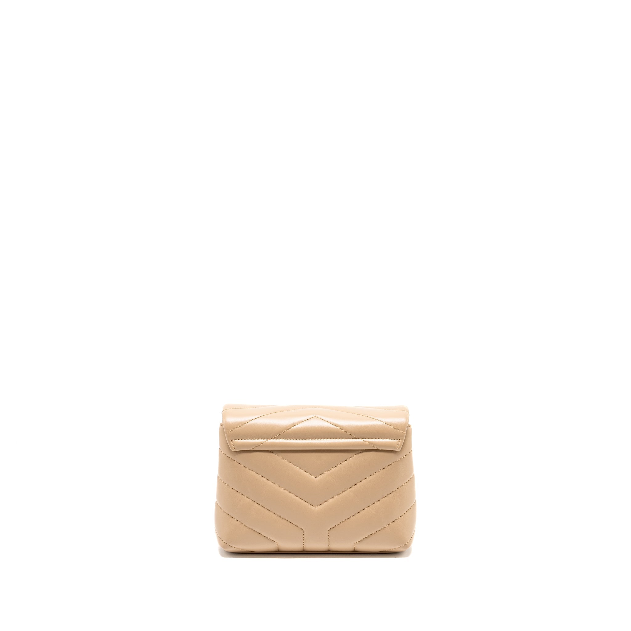 SAINT LAURENT/ YSL LOULOU TOY STRAP BAG CALFSKIN BEIGE GHW