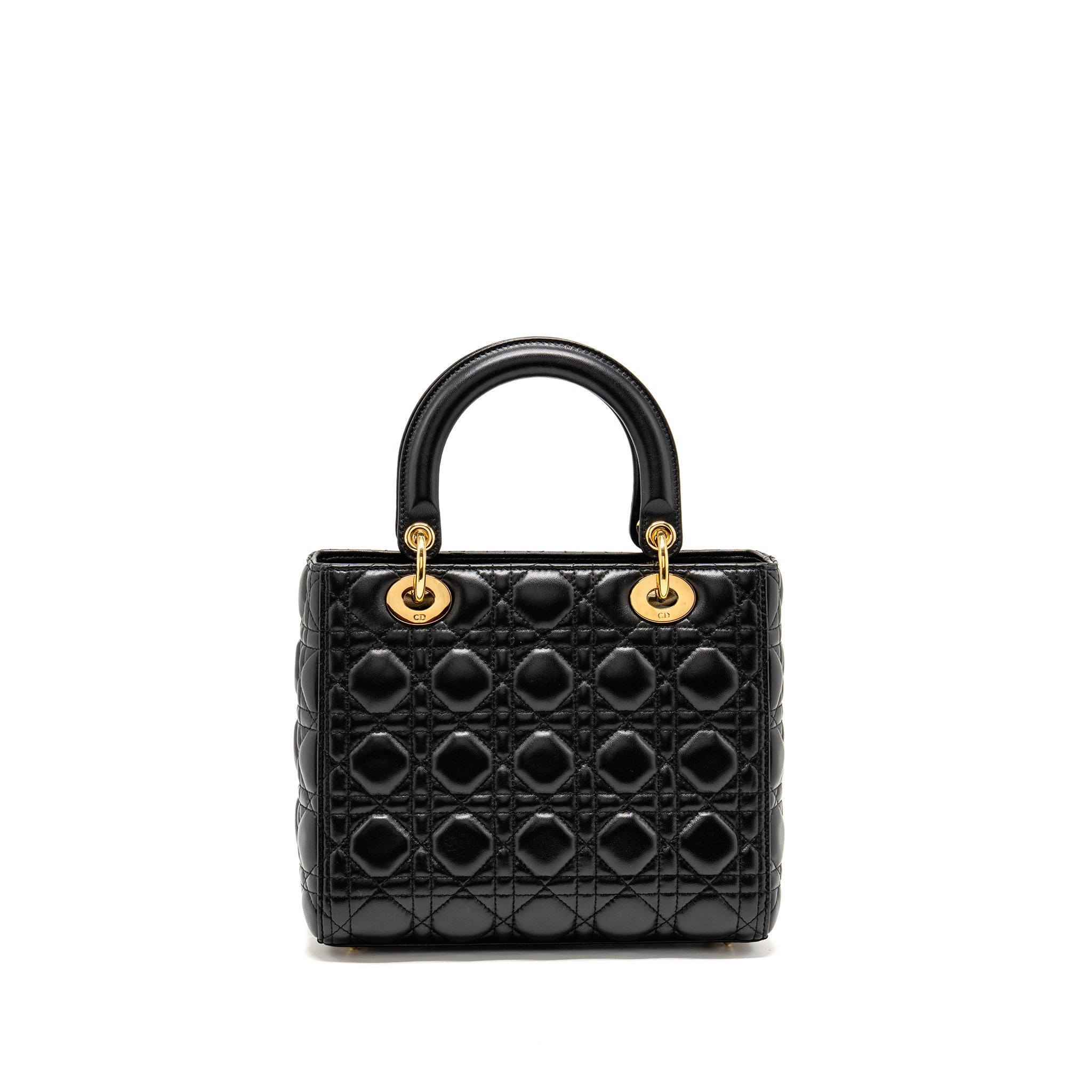 DIOR MEDIUM LADY DIOR LAMBSKIN BLACK GHW