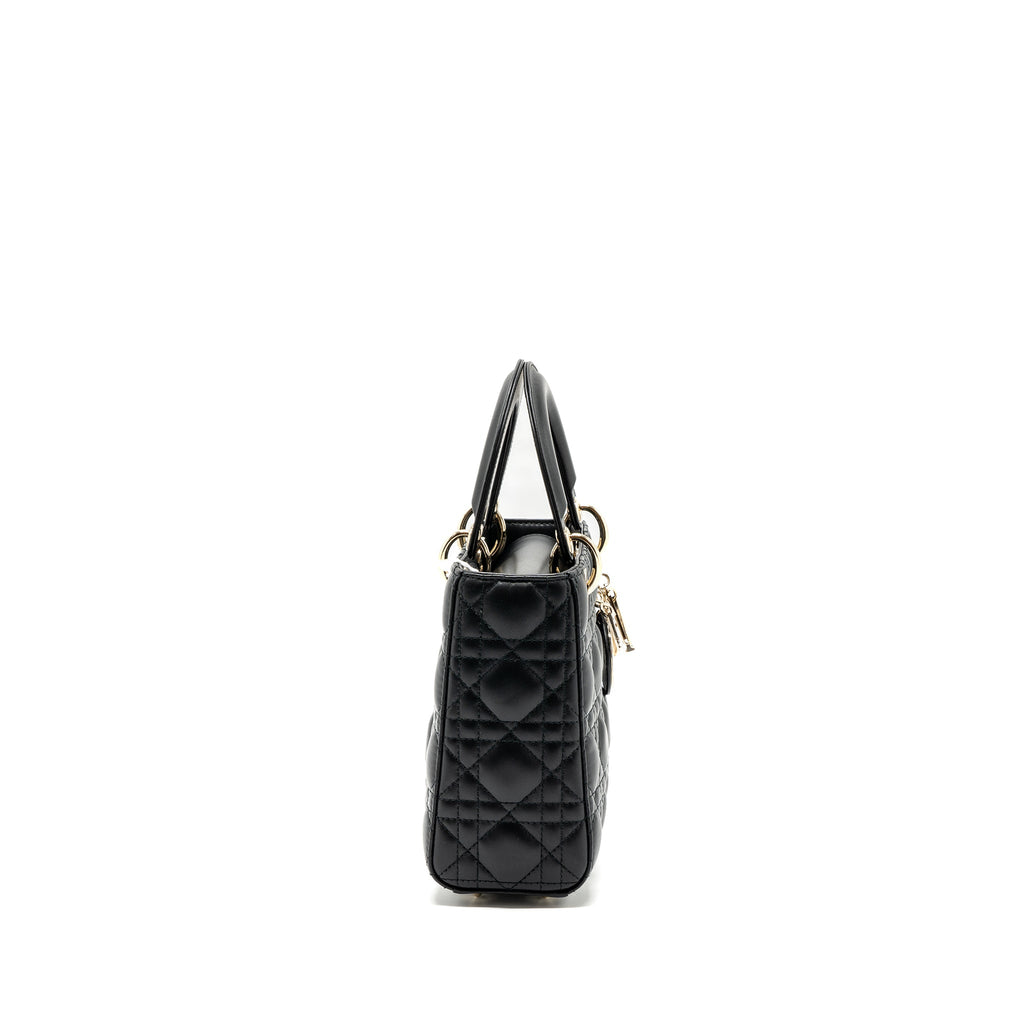 DIOR SMALL LADY DIOR LAMBSKIN BLACK LGHW