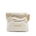 CHANEL MEDIUM 22 BAG CALFSKIN WHITE GHW (MICROCHIP)