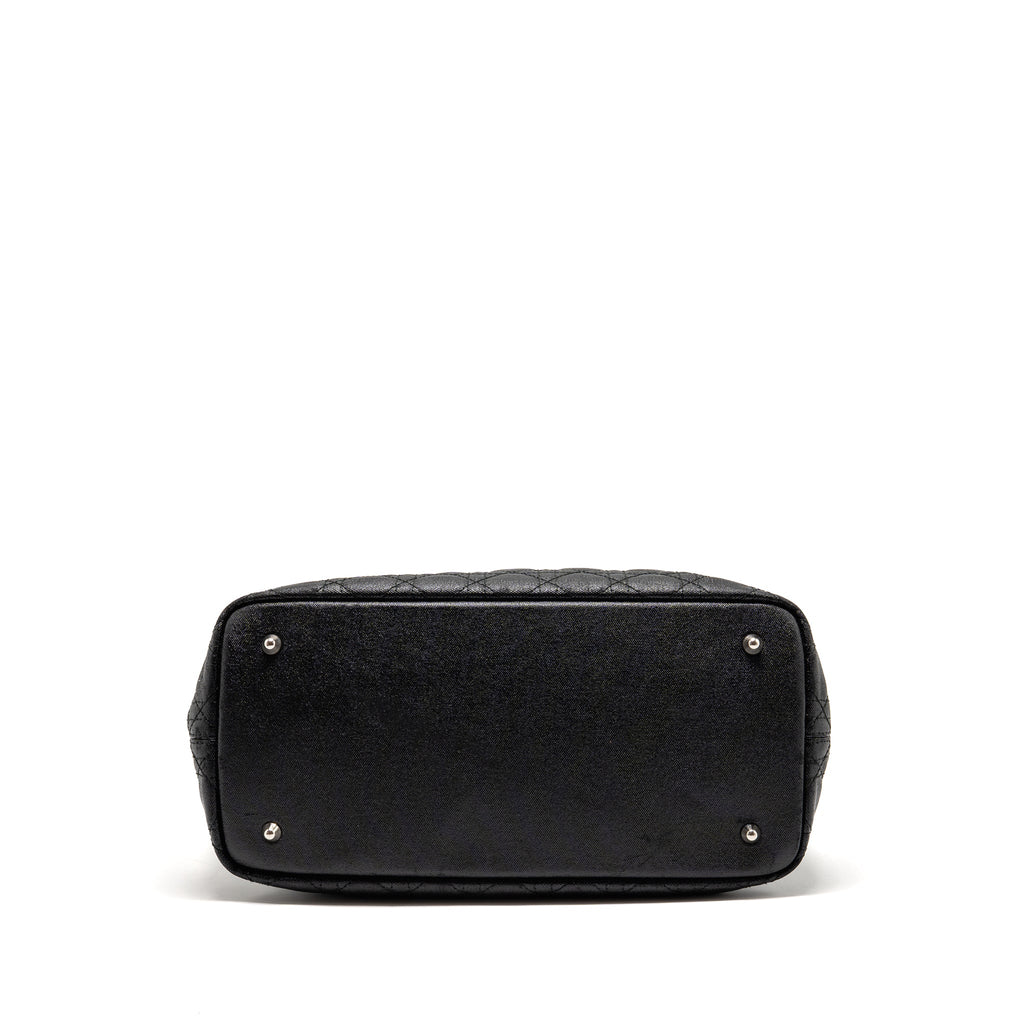 DIOR SHOPPING TOTE BAG CANVAS BLACK SHW