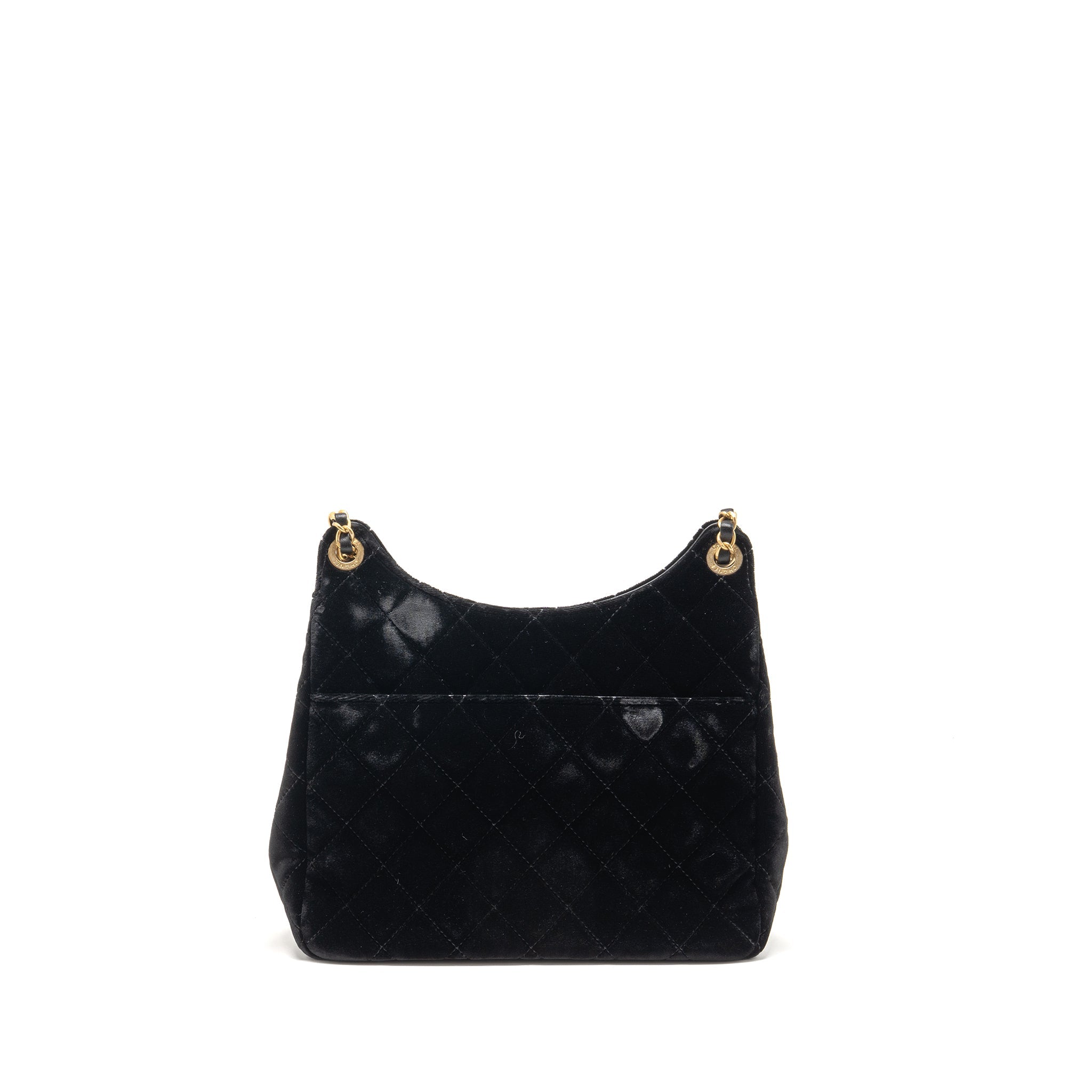 CHANEL 23B HOBO BAG VELVET BLACK GHW (MICROCHIP)