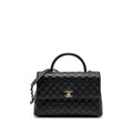 CHANEL LARGE COCO HANDLE CAVIAR BLACK LGHW (MICROCHIP)