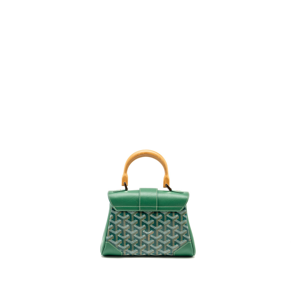 GOYARD MINI SAIGON BAG GOYARDLINE CANVAS/CALFSKIN GREEN SHW