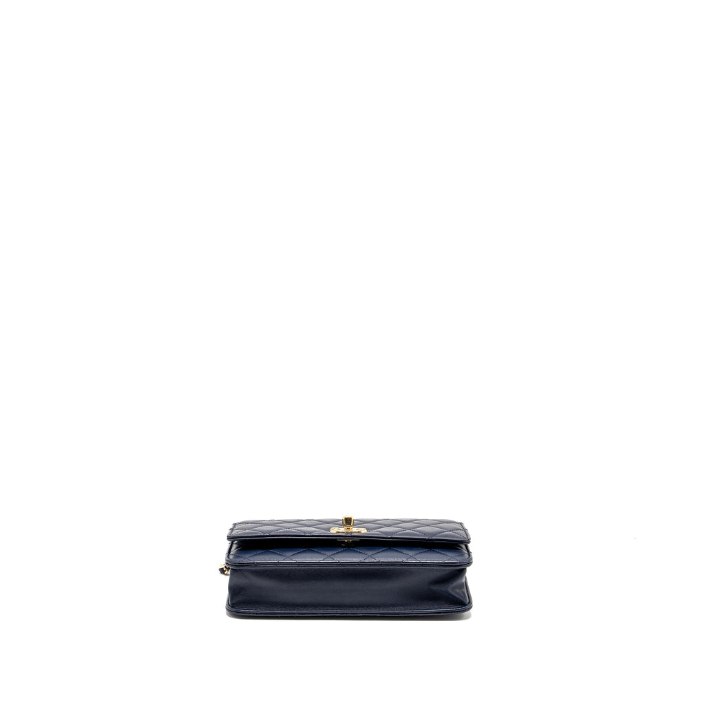 CHANEL TRENDY CC WALLET ON CHAIN LAMBSKIN NAVY LGHW