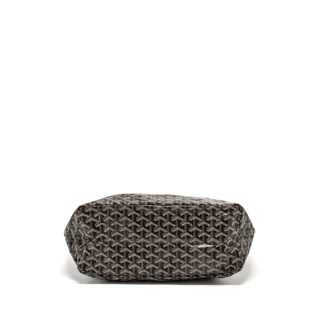 GOYARD SAINT LOUIS PM TOTE BAG GOYARDLINE CANVAS / LEATHER BLACK SHW