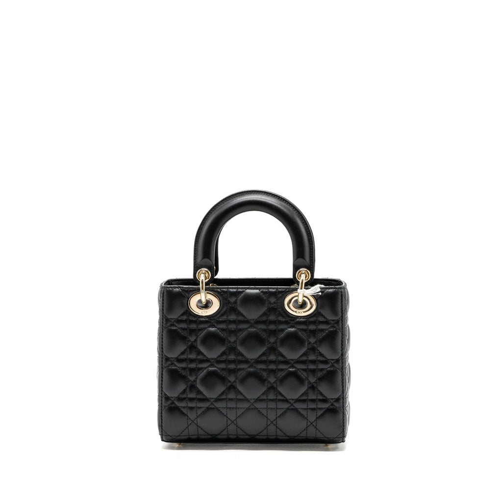 DIOR SMALL LADY DIOR LAMBSKIN BLACK LGHW