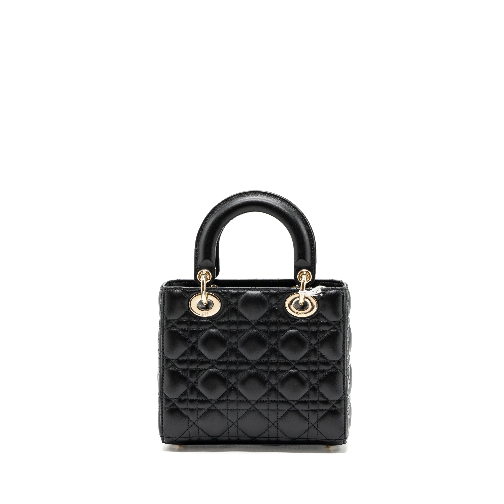 DIOR SMALL LADY DIOR LAMBSKIN BLACK LGHW
