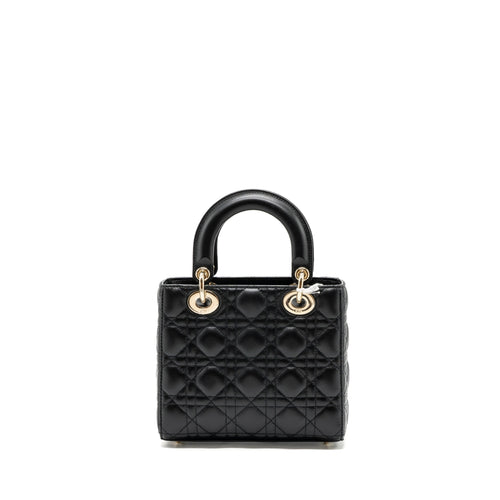 DIOR SMALL LADY DIOR LAMBSKIN BLACK LGHW