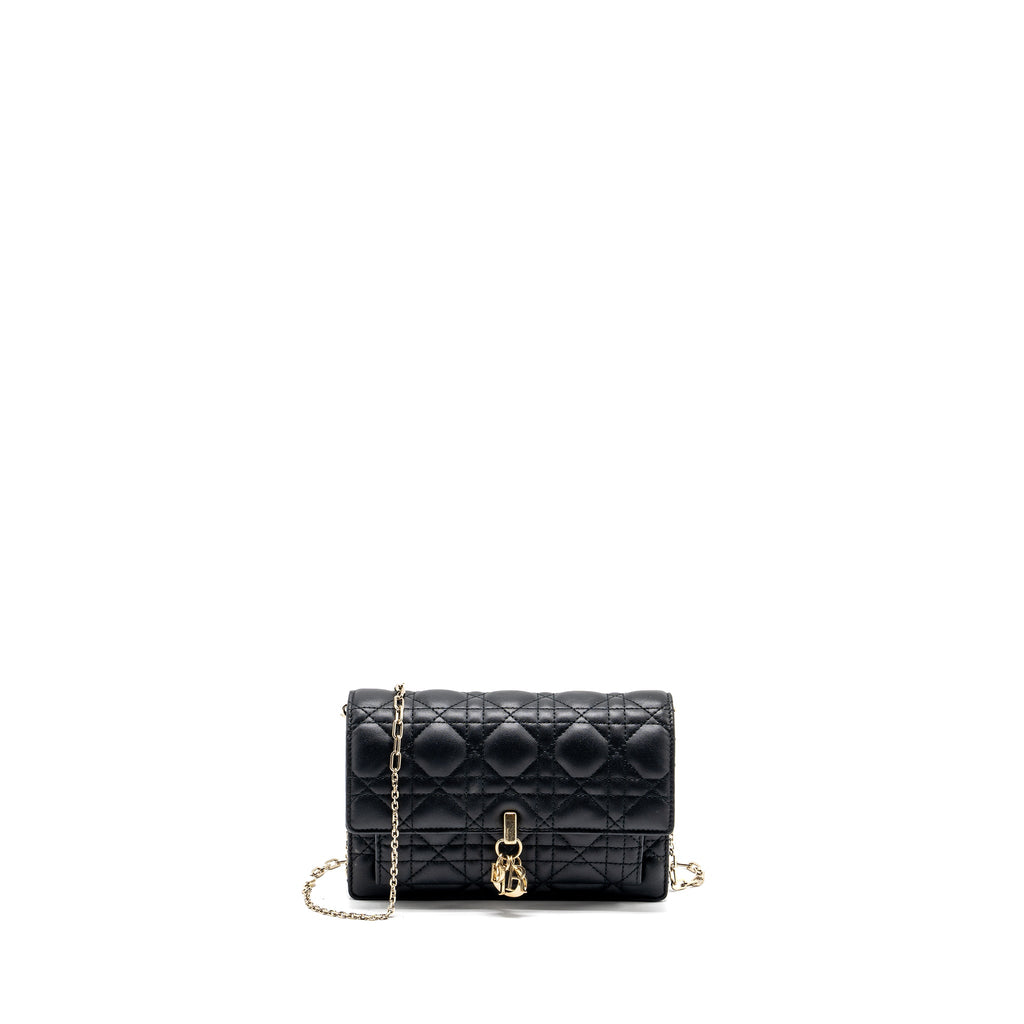 DIOR MY DIOR DAILY CHAIN POUCH LAMBSKIN BLACK LGHW