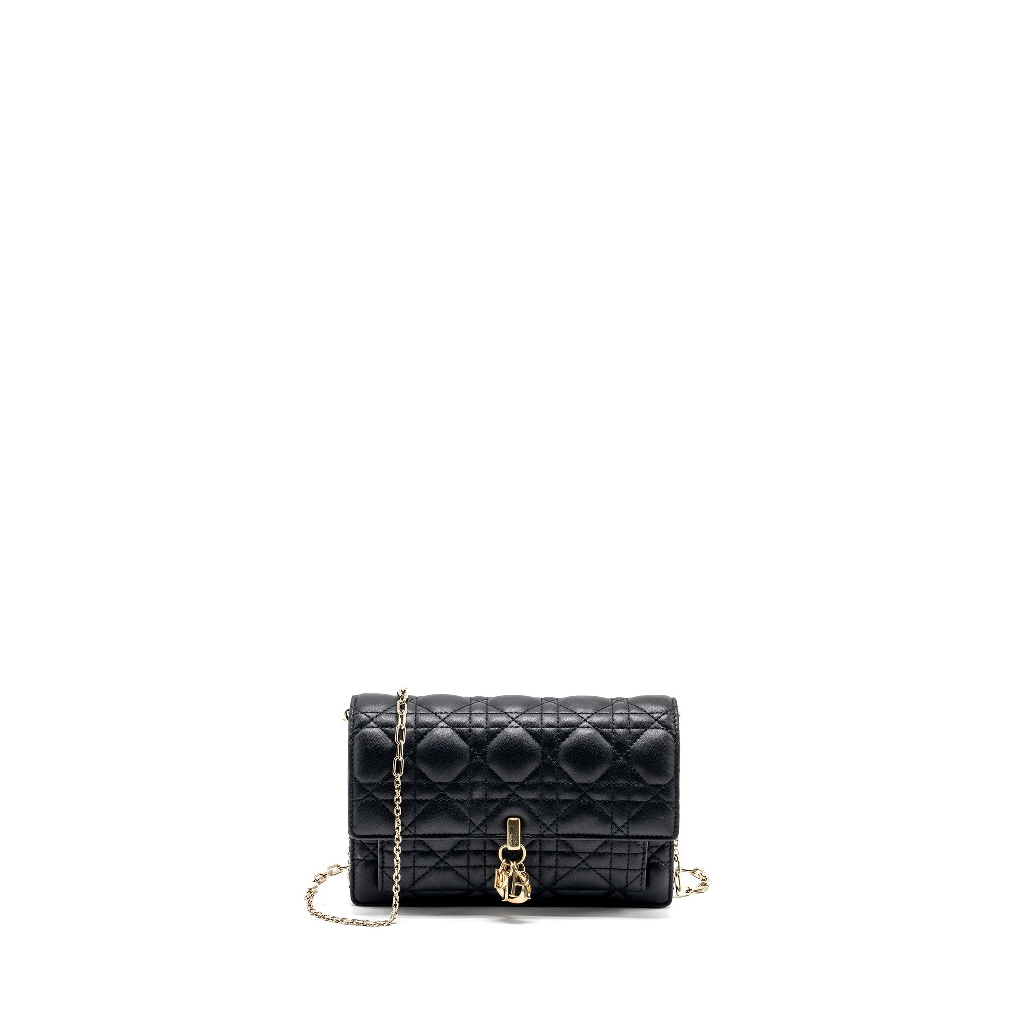 DIOR MY DIOR DAILY CHAIN POUCH LAMBSKIN BLACK LGHW