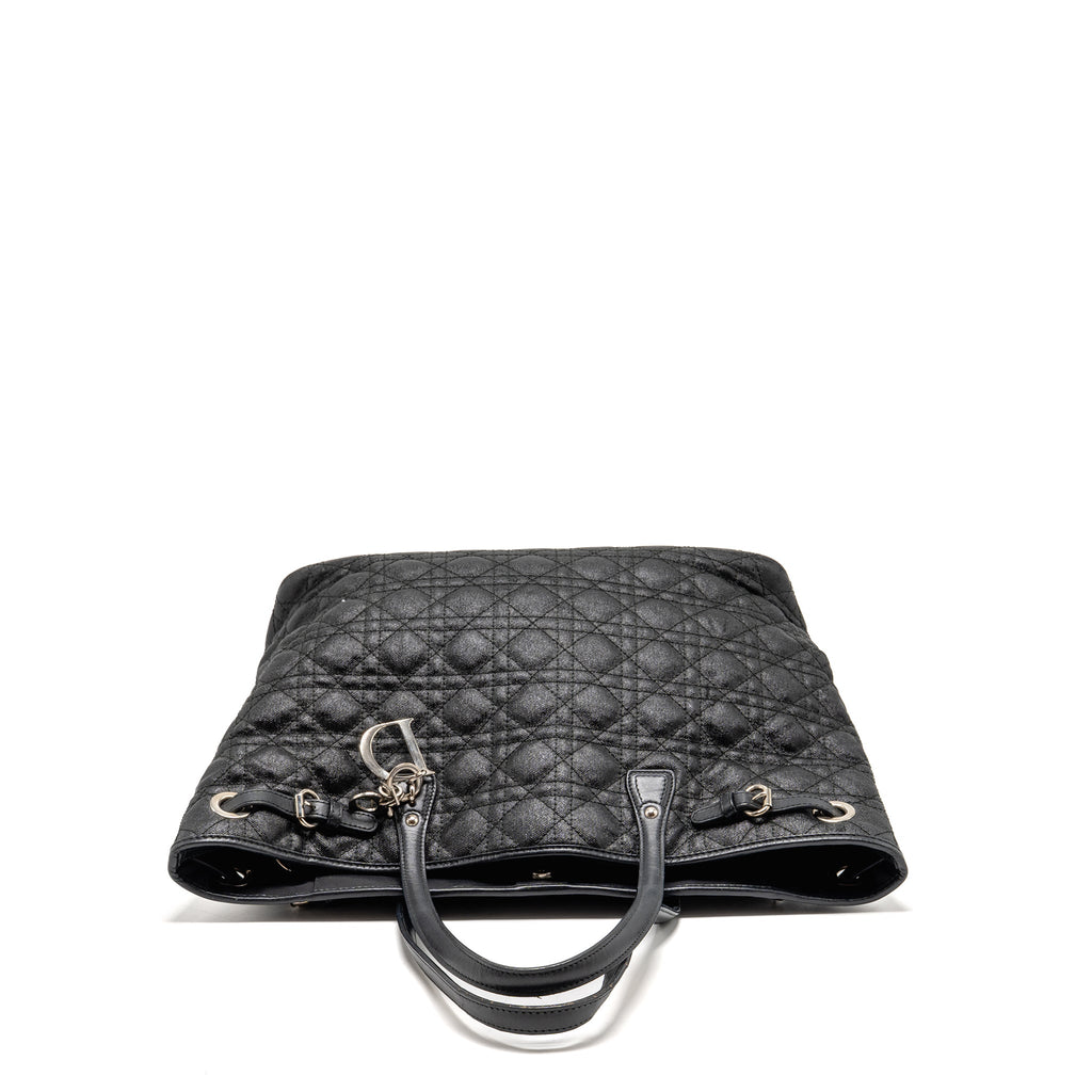 DIOR SHOPPING TOTE BAG CANVAS BLACK SHW