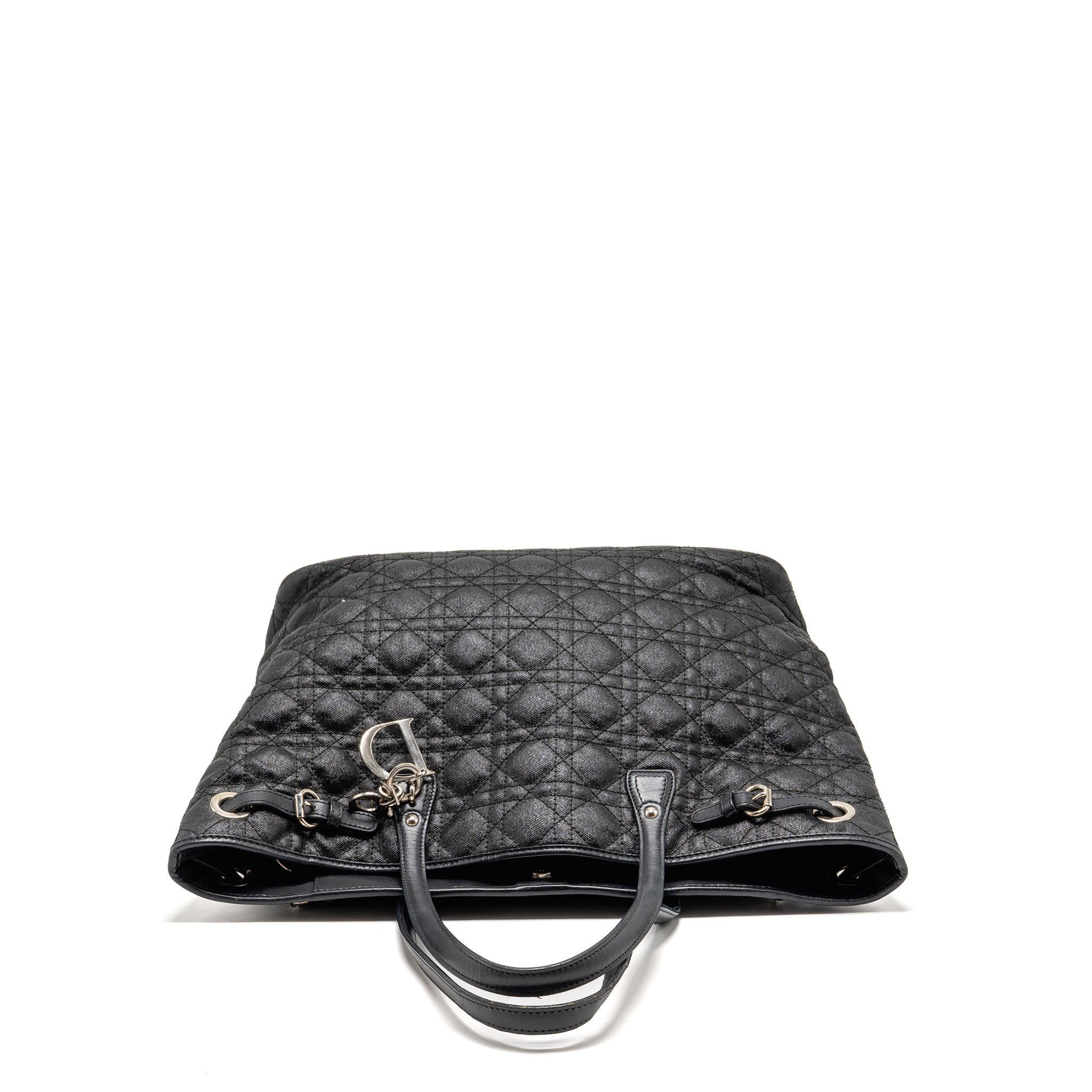 DIOR SHOPPING TOTE BAG CANVAS BLACK SHW