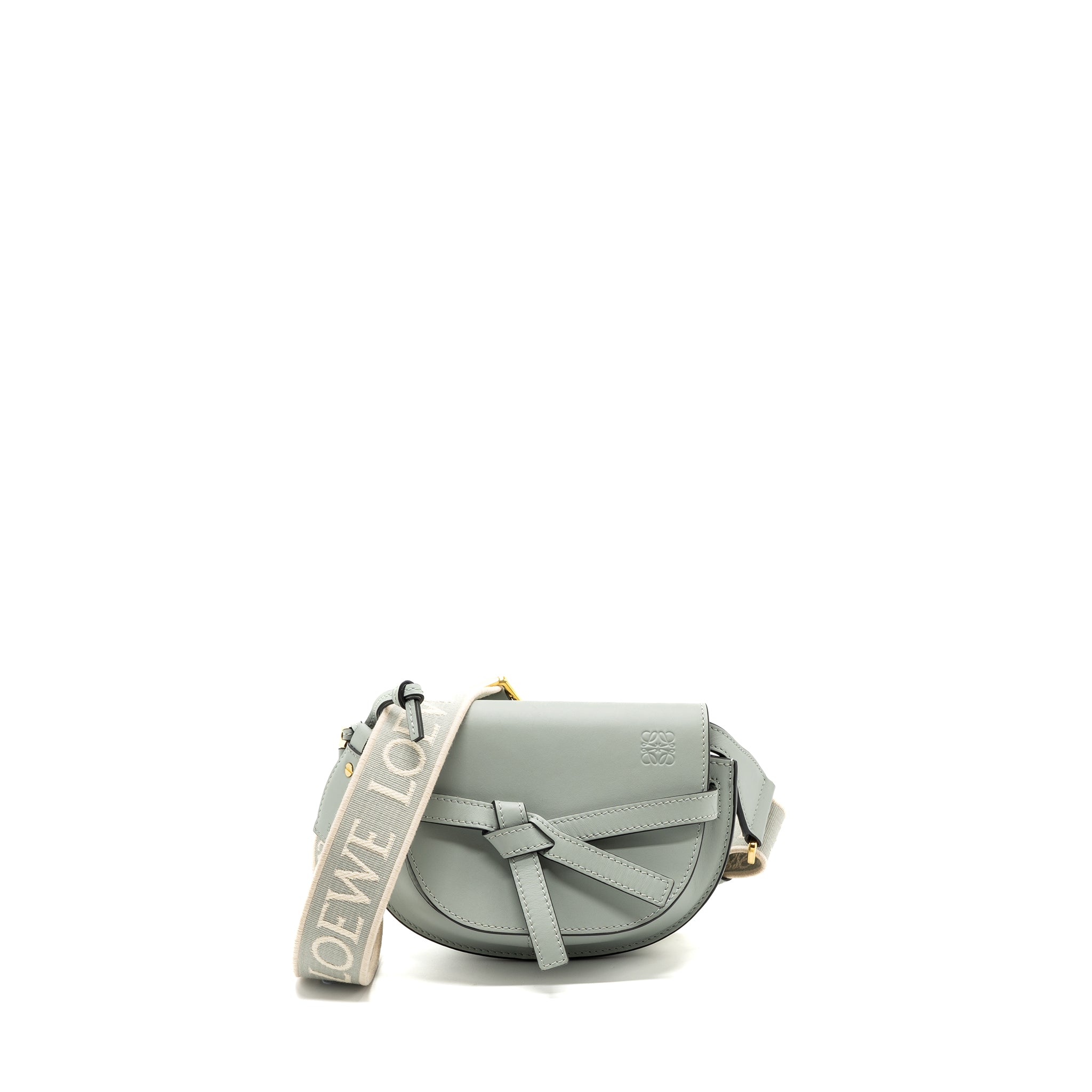 LOEWE MINI GATE DUAL BAG CALFSKIN LIGHT BLUE GHW