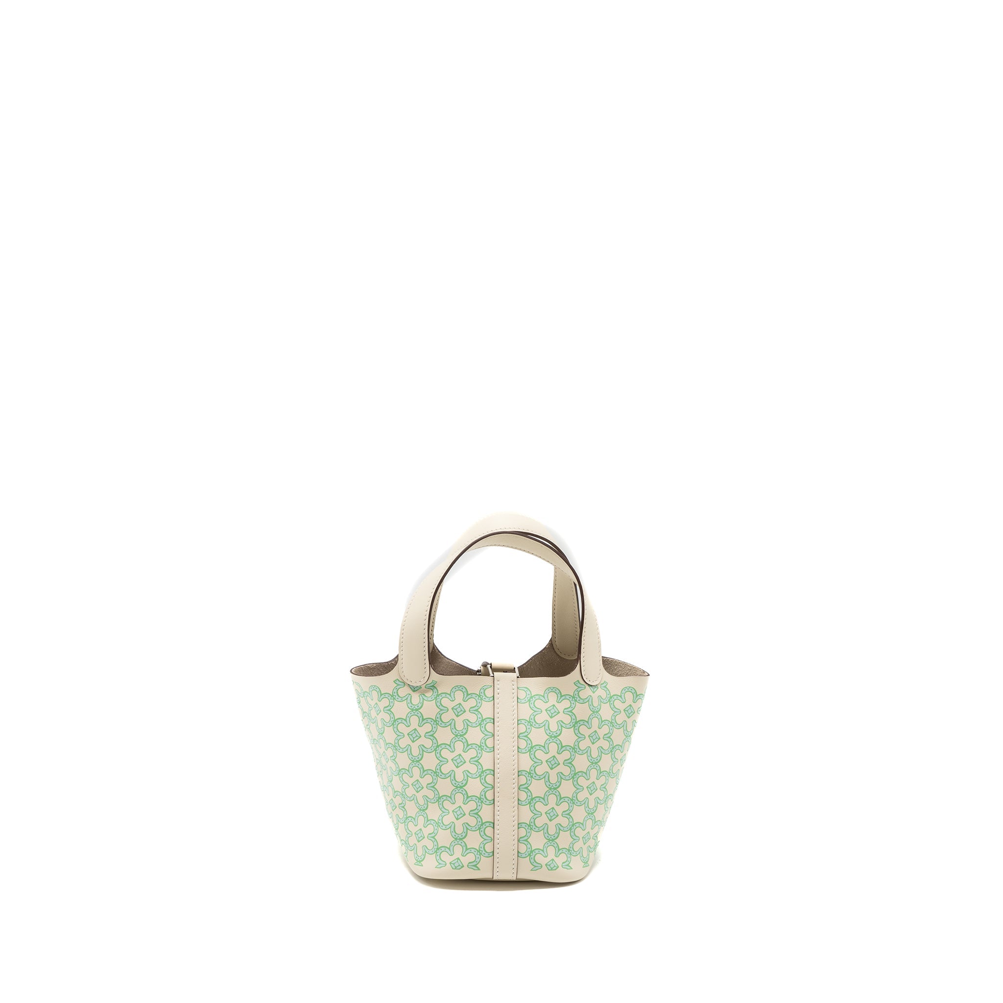 HERMES MICRO LUCKY DAISY PICOTIN LOCK BAG SWIFT NATA/GREEN/WHITE SHW