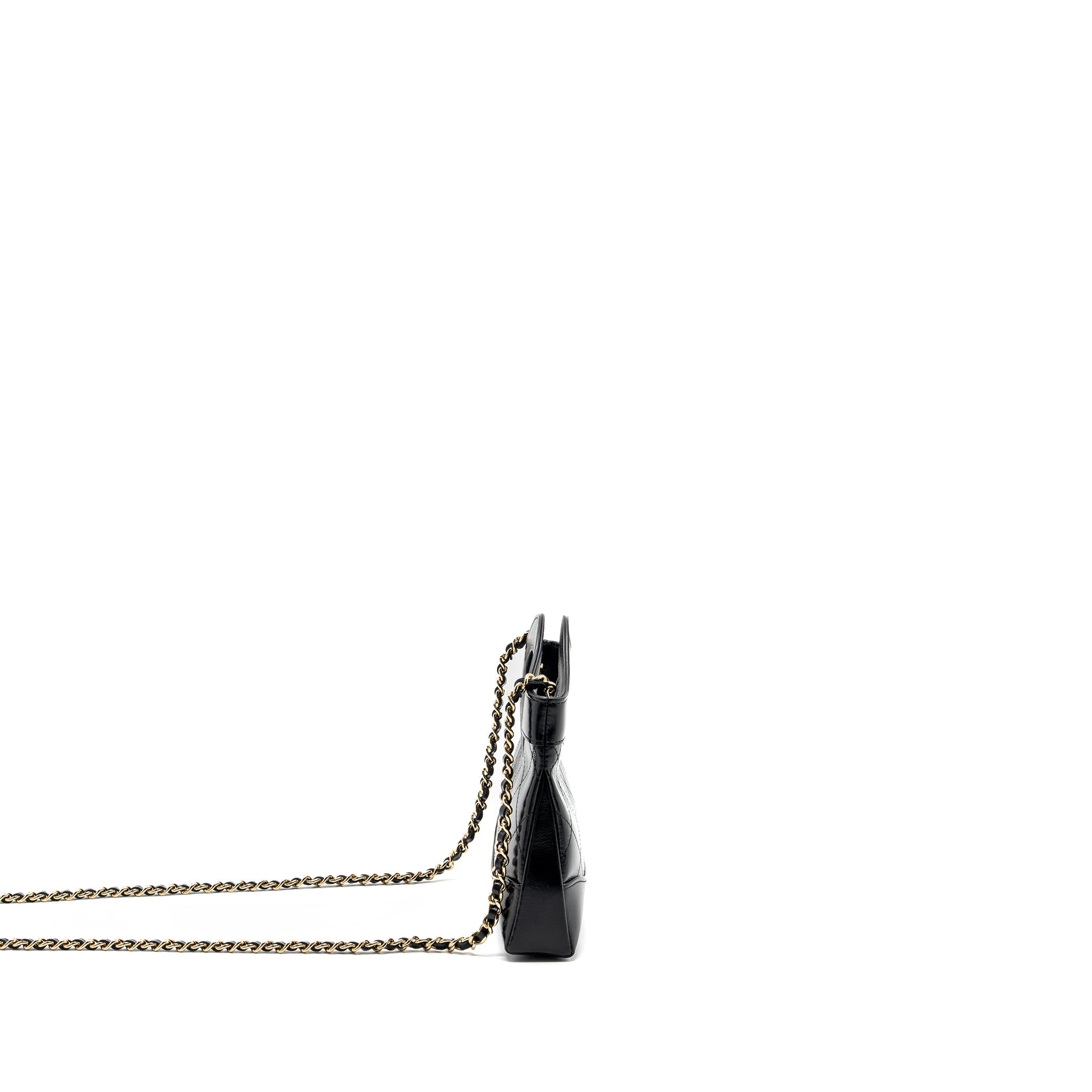 CHANEL 24C MINI 31 CLUTCH WITH CHAIN SHINY CALFSKIN BLACK LGHW (MICROCHIP)