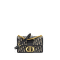 DIOR 30 MONTAIGNE CHAIN BAG OBLIQUE JACQUARD BLUE GHW