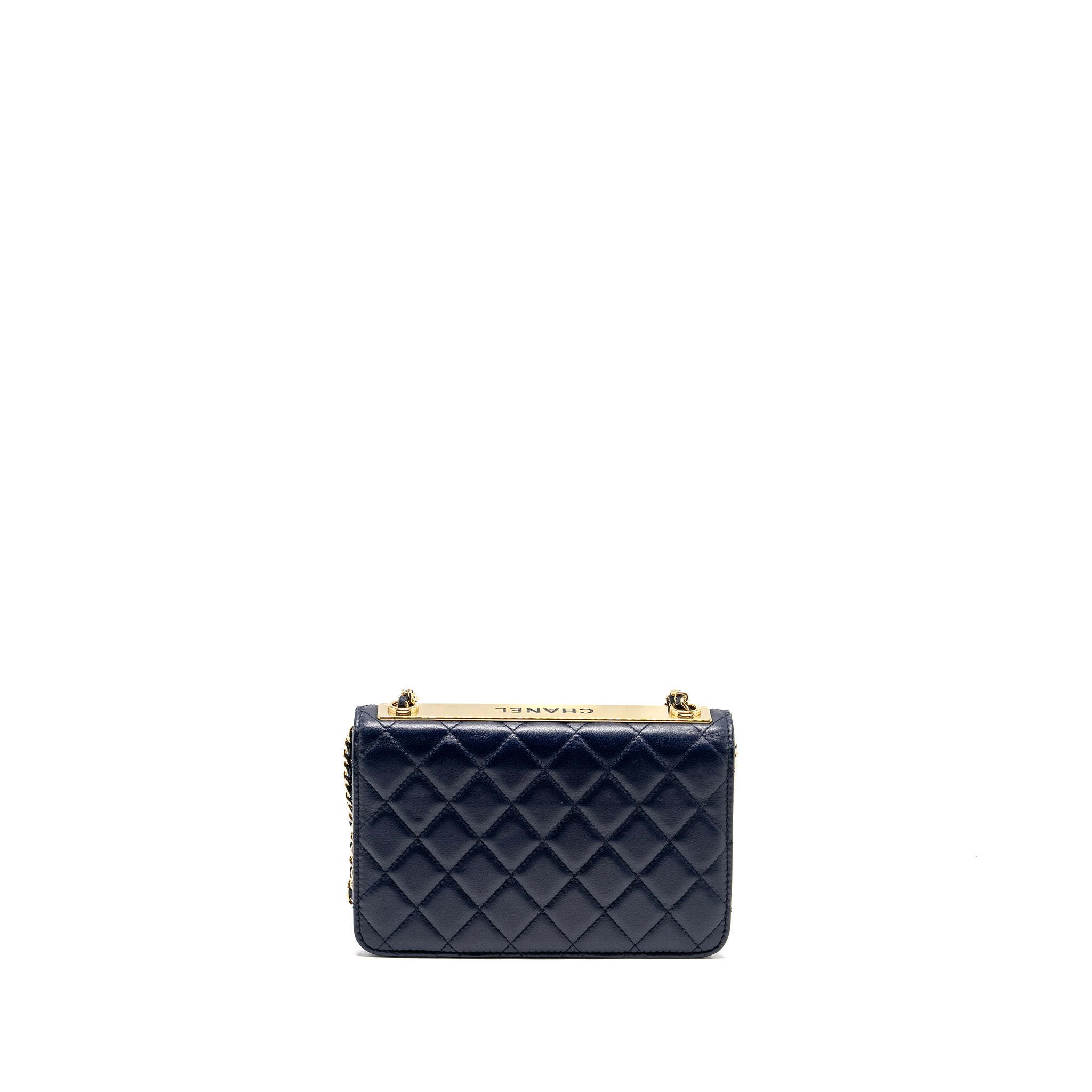 CHANEL TRENDY CC WALLET ON CHAIN LAMBSKIN NAVY LGHW