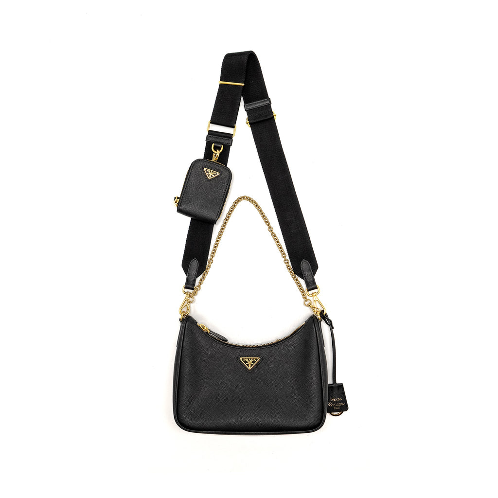 PRADA RE-EDITION 2005 SAFFIANO LEATHER BLACK GHW