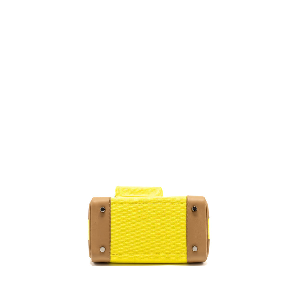 HERMES BIRKIN 25 CARGO TOILE GOELAND / SWIFT JAUNE CITRON / CHAI SHW