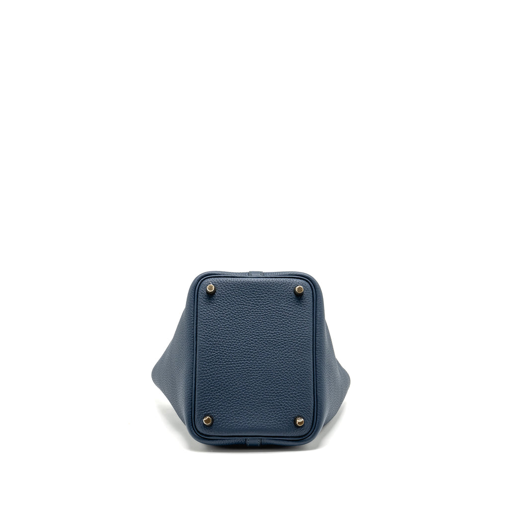 HERMES PICOTIN 18 LOCK BAG CLEMENCE BLEU DE PRUSSE GHW