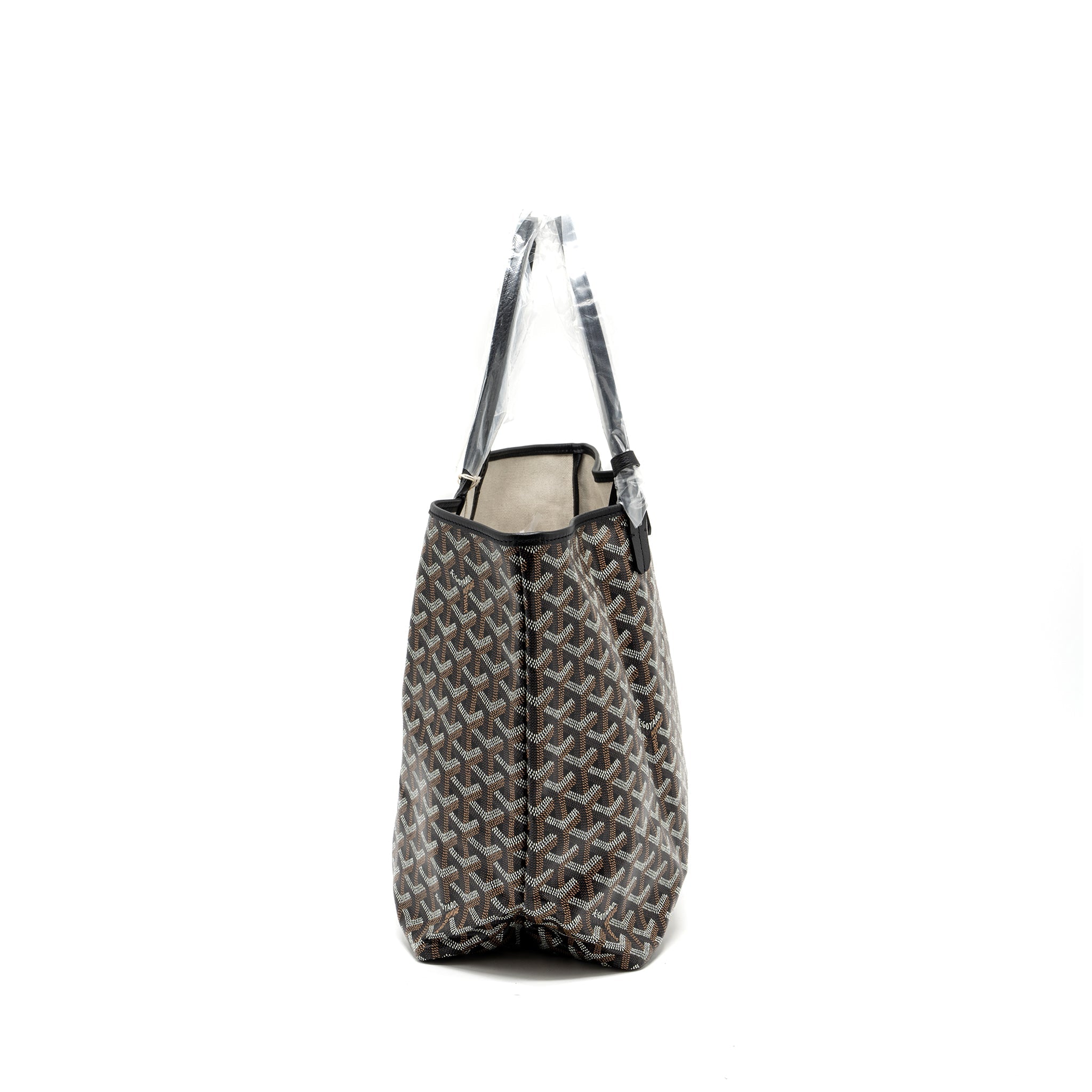 GOYARD SAINT LOUIS PM TOTE BAG GOYARDLINE CANVAS / LEATHER BLACK SHW