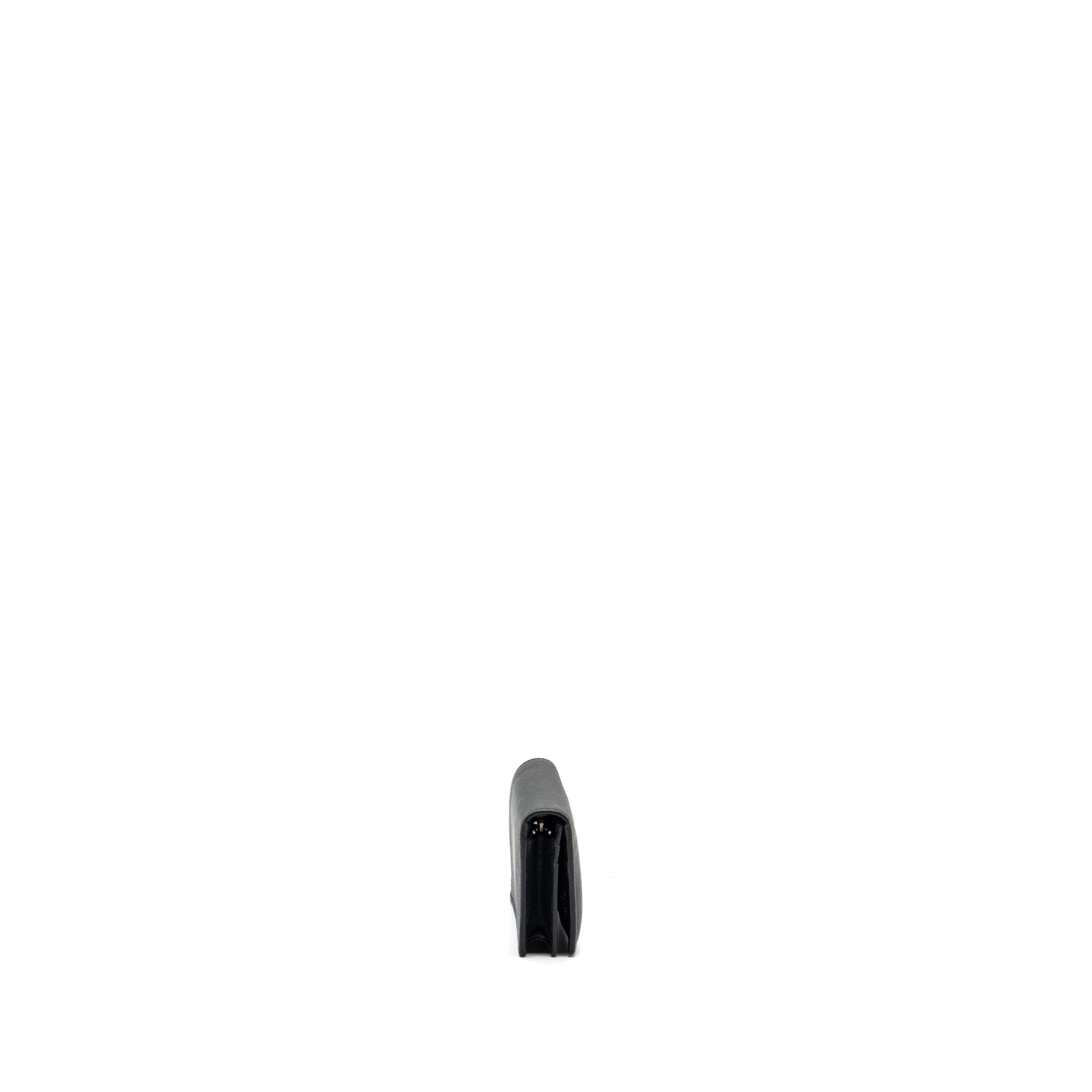 PRADA SAFFIANO WALLET CALFSKIN BLACK SHW