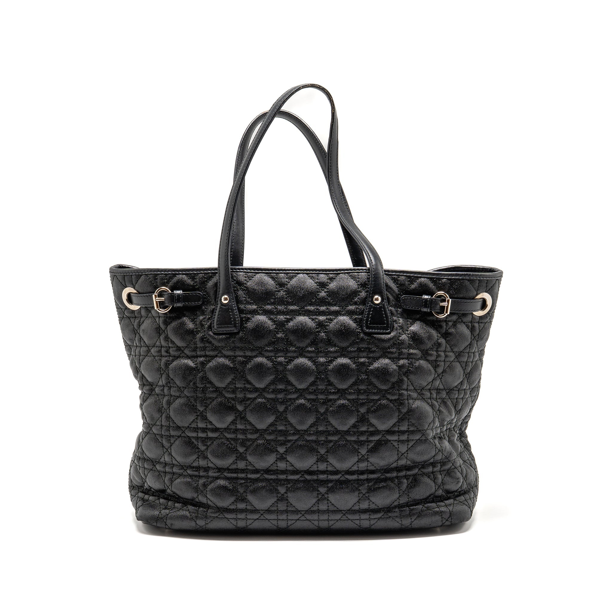 DIOR SHOPPING TOTE BAG CANVAS BLACK SHW