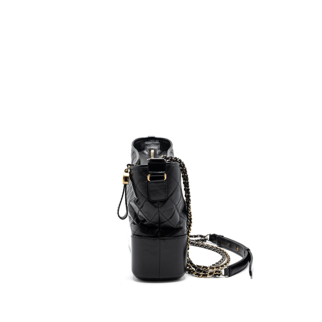 CHANEL LARGE GABRIELLE HOBO BAG  AGED CALFSKIN BLACK MULTICOLOUR HARDWARE