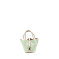 HERMES MICRO LUCKY DAISY PICOTIN LOCK BAG SWIFT NATA/GREEN/WHITE SHW