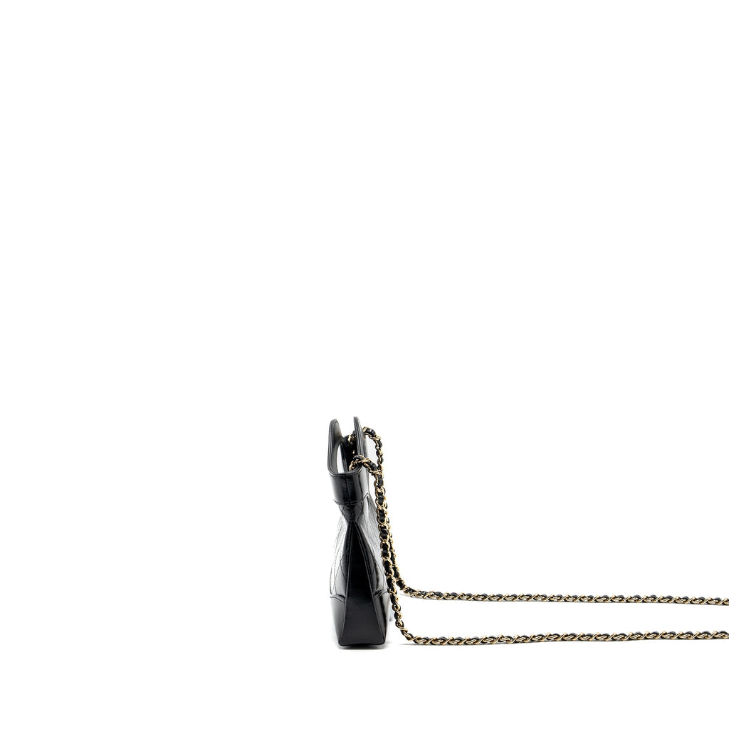 CHANEL 24C MINI 31 CLUTCH WITH CHAIN SHINY CALFSKIN BLACK LGHW (MICROCHIP)