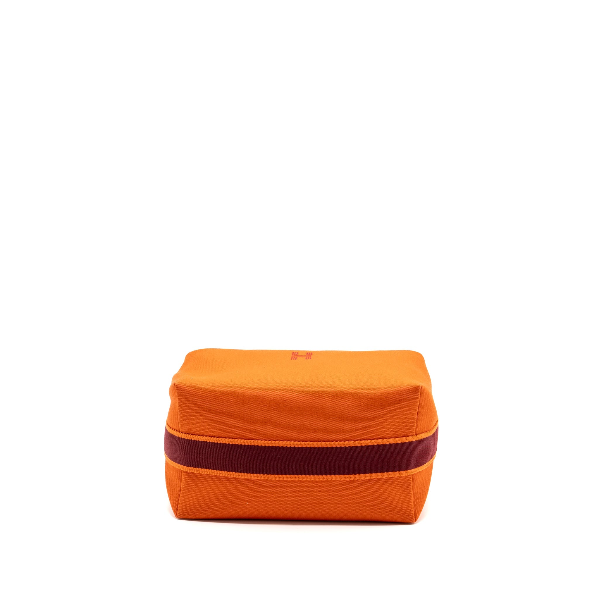 HERMES TROUSSE DE TOILETTE BRIDE A BRAC TRAVEL POUCH CANVAS ORANGE SHW
