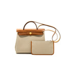 HERMES HERBAG ZIP 31 BAG CANVAS / HUNTER BETON / NATURAL GHW