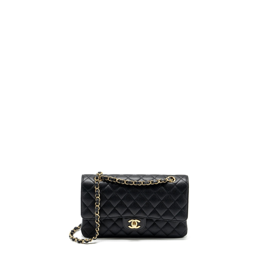 CHANEL MEDIUM CLASSIC DOUBLE FLAP BAG CAVIAR BLACK GHW