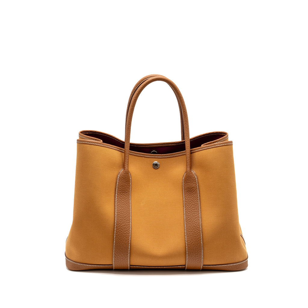 HERMES GARDEN PARTY 36 CANVAS/NEGONDA DUNE-MAGNOLIA/GOLD SHW