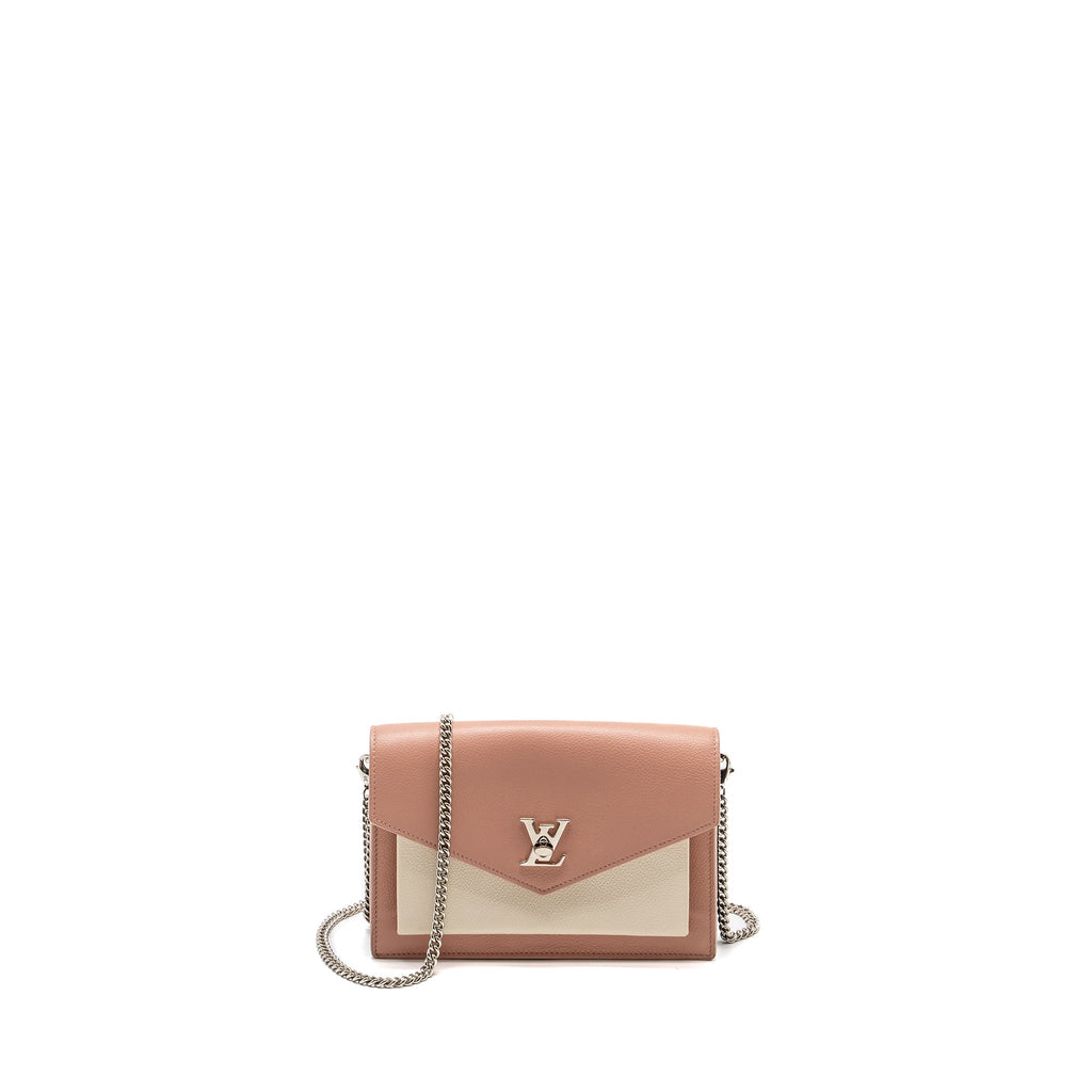 LOUIS VUITTON MY LOCK ME CHAIN POCHETTE CALFSKIN PINK/CREAMY WHITE SHW