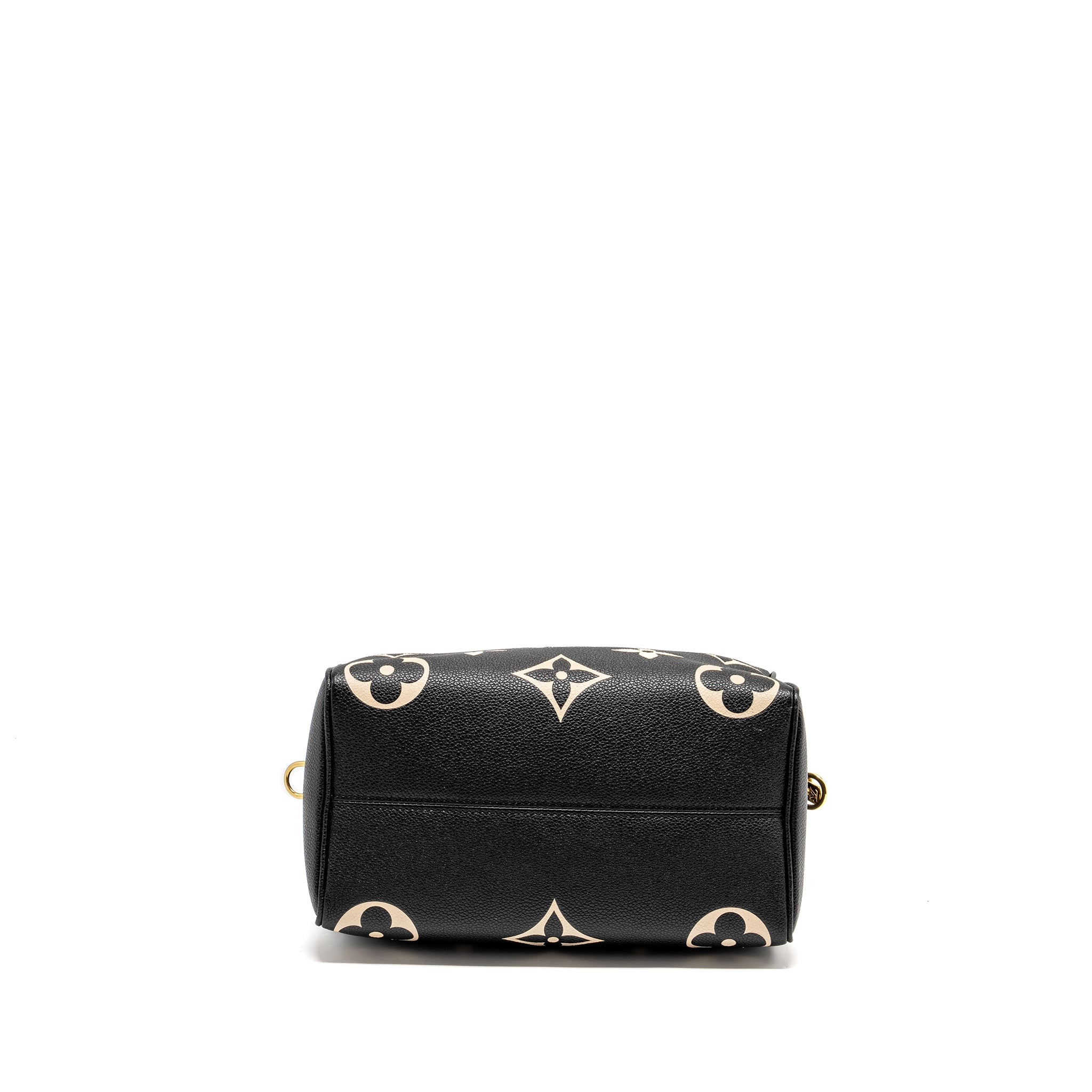 LOUIS VUITTON SPEEDY 25 BANDOULIERE BICOLOR MONOGRAM EMPREINTE BLACK GHW