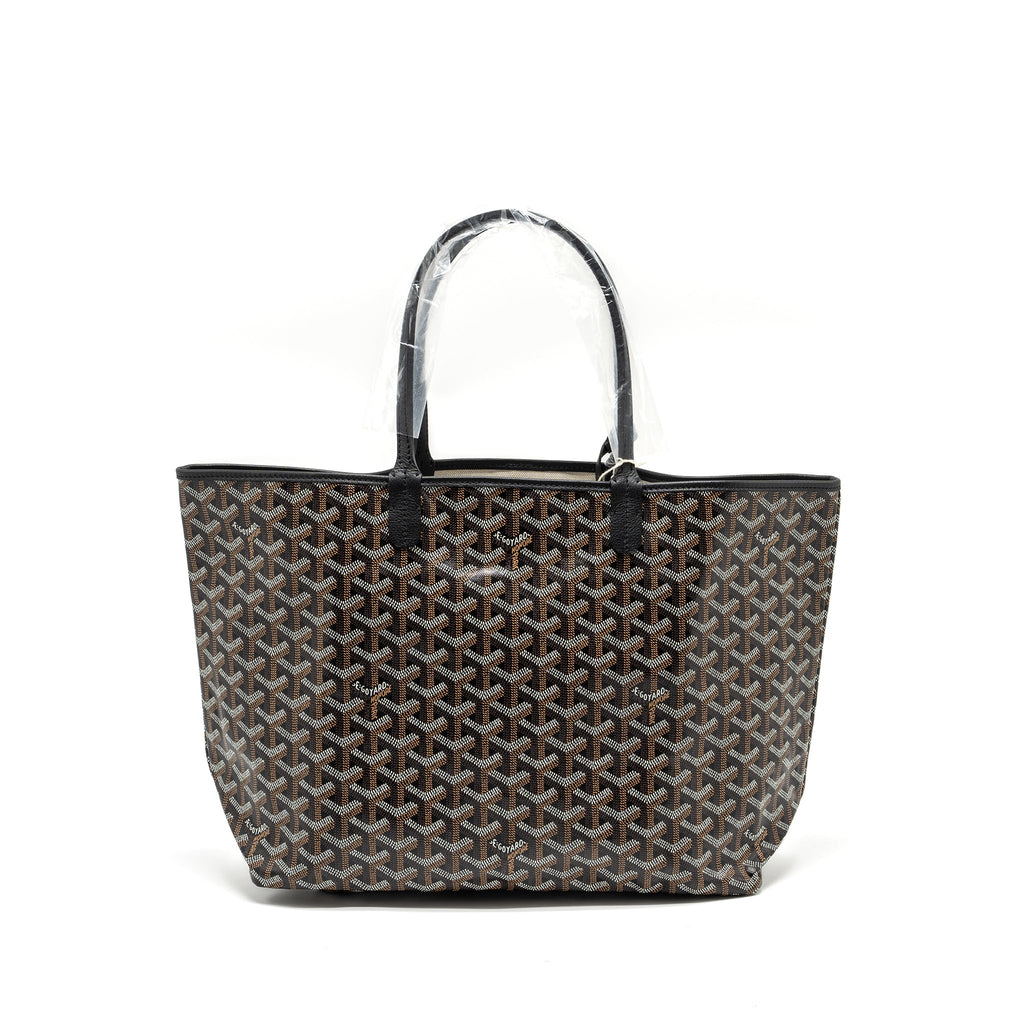 GOYARD SAINT LOUIS PM TOTE BAG GOYARDLINE CANVAS / LEATHER BLACK SHW