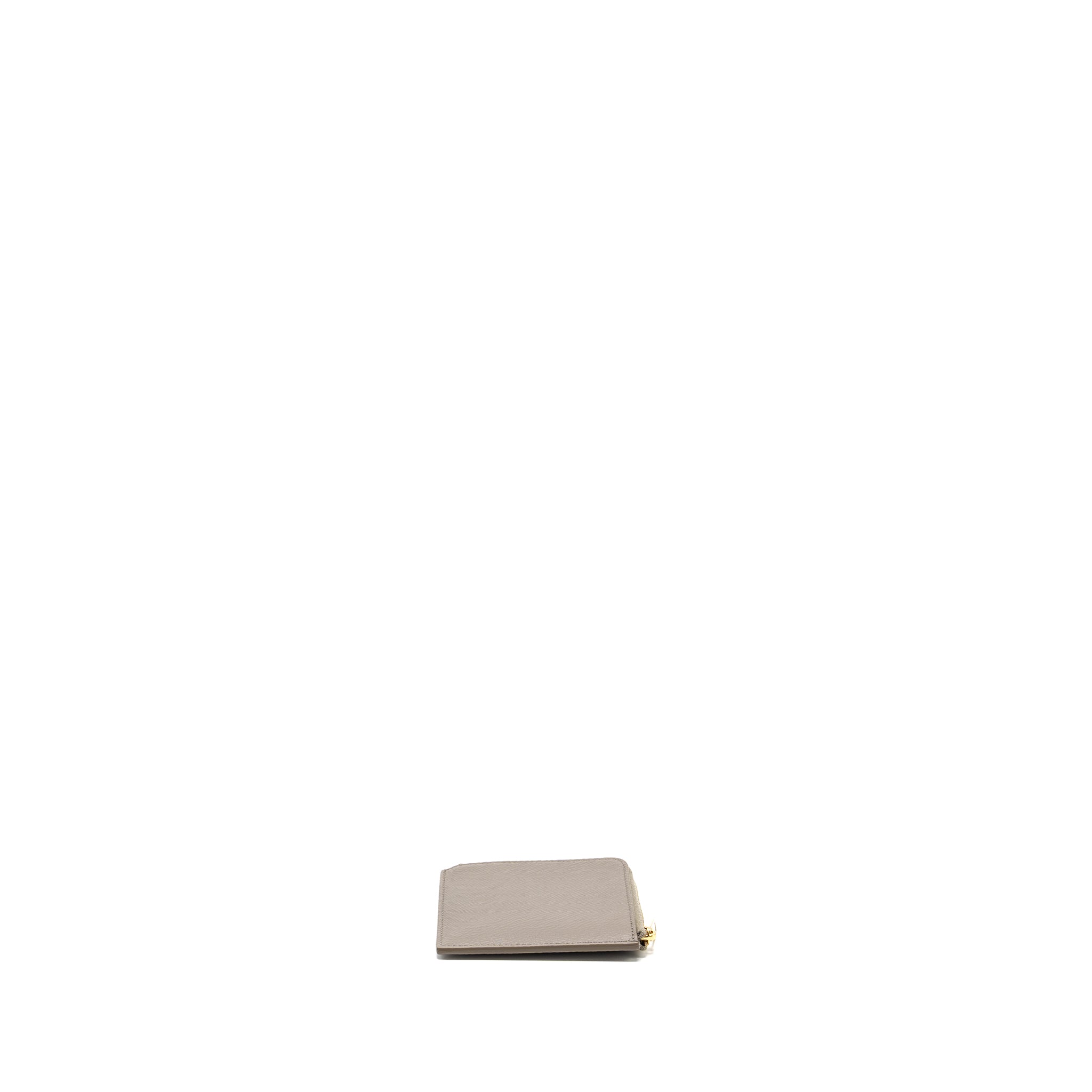 CELINE ZIPPED PURSE WITH REMOVABLE CARD HOLDER CALFSKIN / LAMBSKIN GREY / LIGHT BLUE GHW