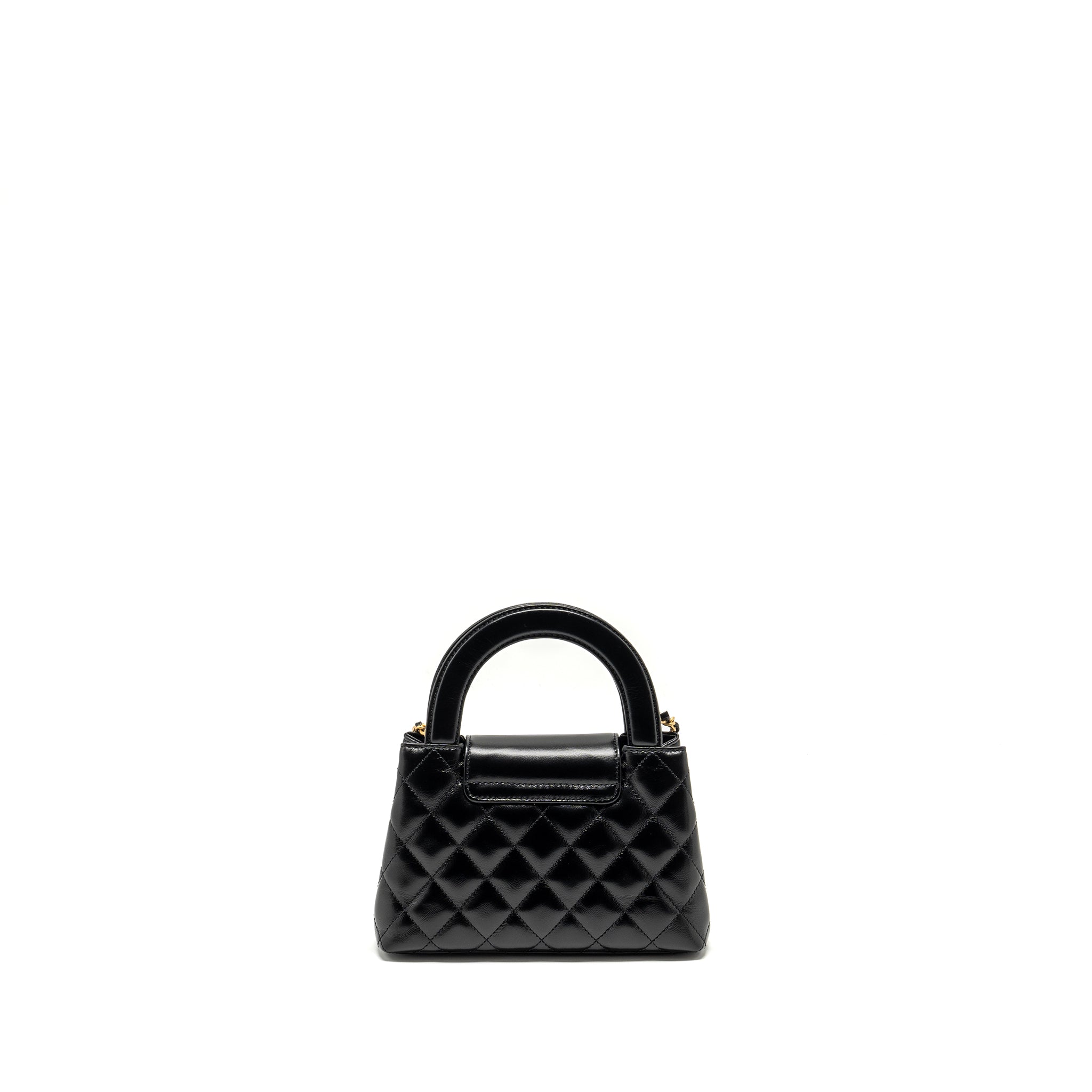CHANEL 24A MINI SHOPPING TOTE/ MINI KELLY CALFSKIN BLACK GHW (MICROCHIP)